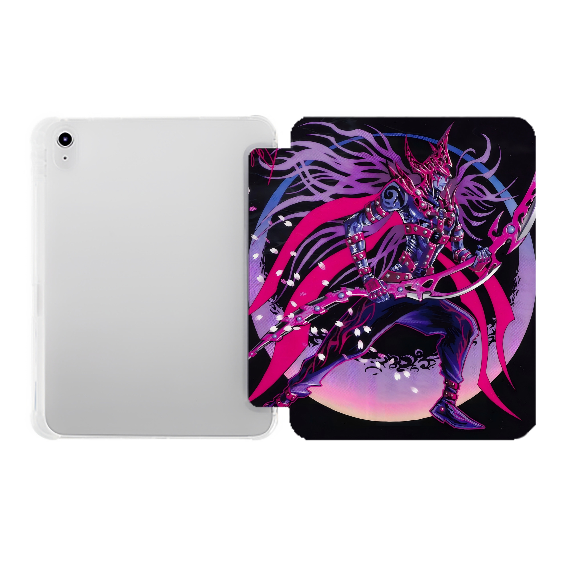 （画像用） 遊☆戯☆王 Yu-Gi-Oh! IPad ケース ペン収納付き 三つ折りスタンド PUレザー×シリコン 対応機種9.5/10.5/10.9インチ